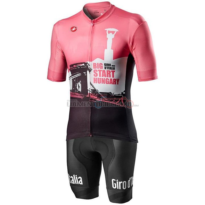 Abbigliamento Ciclismo Giro d'Italia Manica Corta 2020 Bianco Nero Rosa